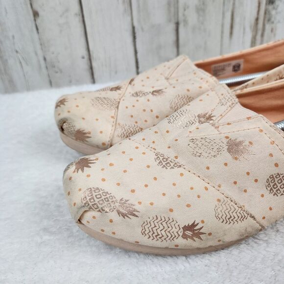 Toms Pineapple Alparagata Classic Slip On Flats Rose Gold Size 9 - Picture 5 of 10